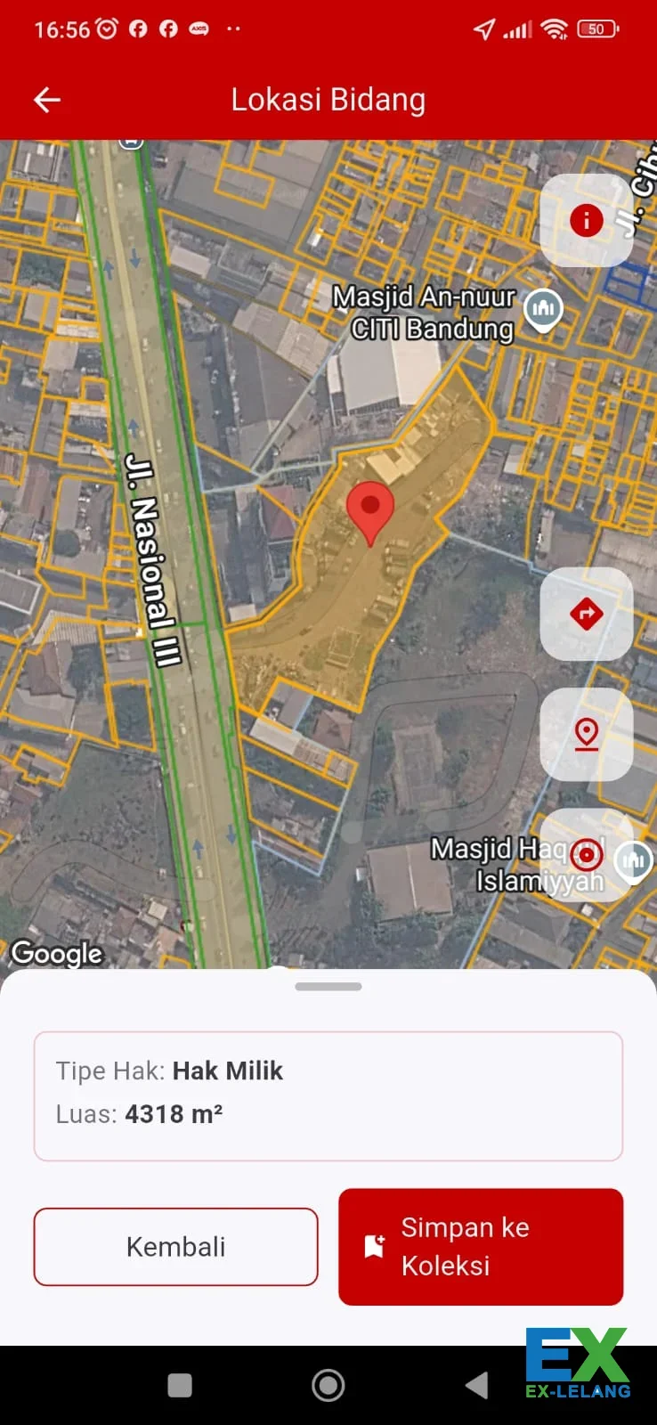 Tanah Dan Bangunan Di Jl. Soakarno Hatta Dengan Luas 5278 m²