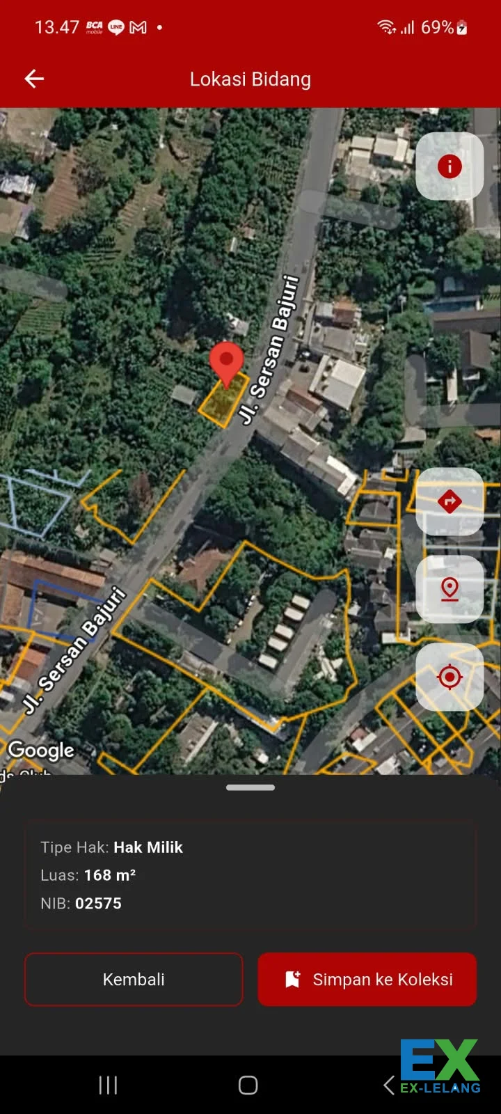 Tanah Di Jalan Utama Sersan Bajuri Dengan Luas 168 m²